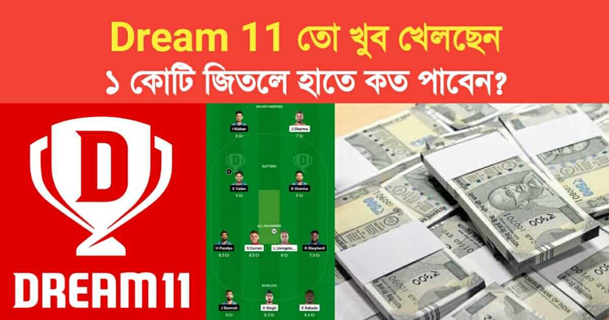 Dream11 is playing a lot do you know how much you will get if you win 1 crore