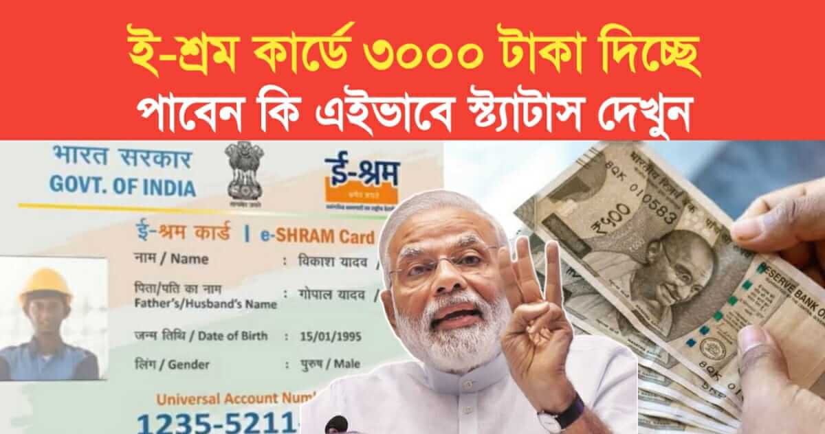 3000 is being paid on e shram card check the status like this