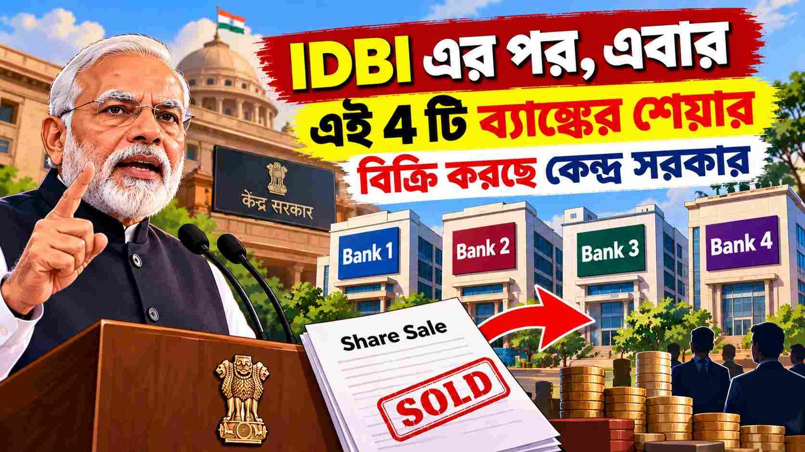 centre to sell stake in 4 psu banks after idbi